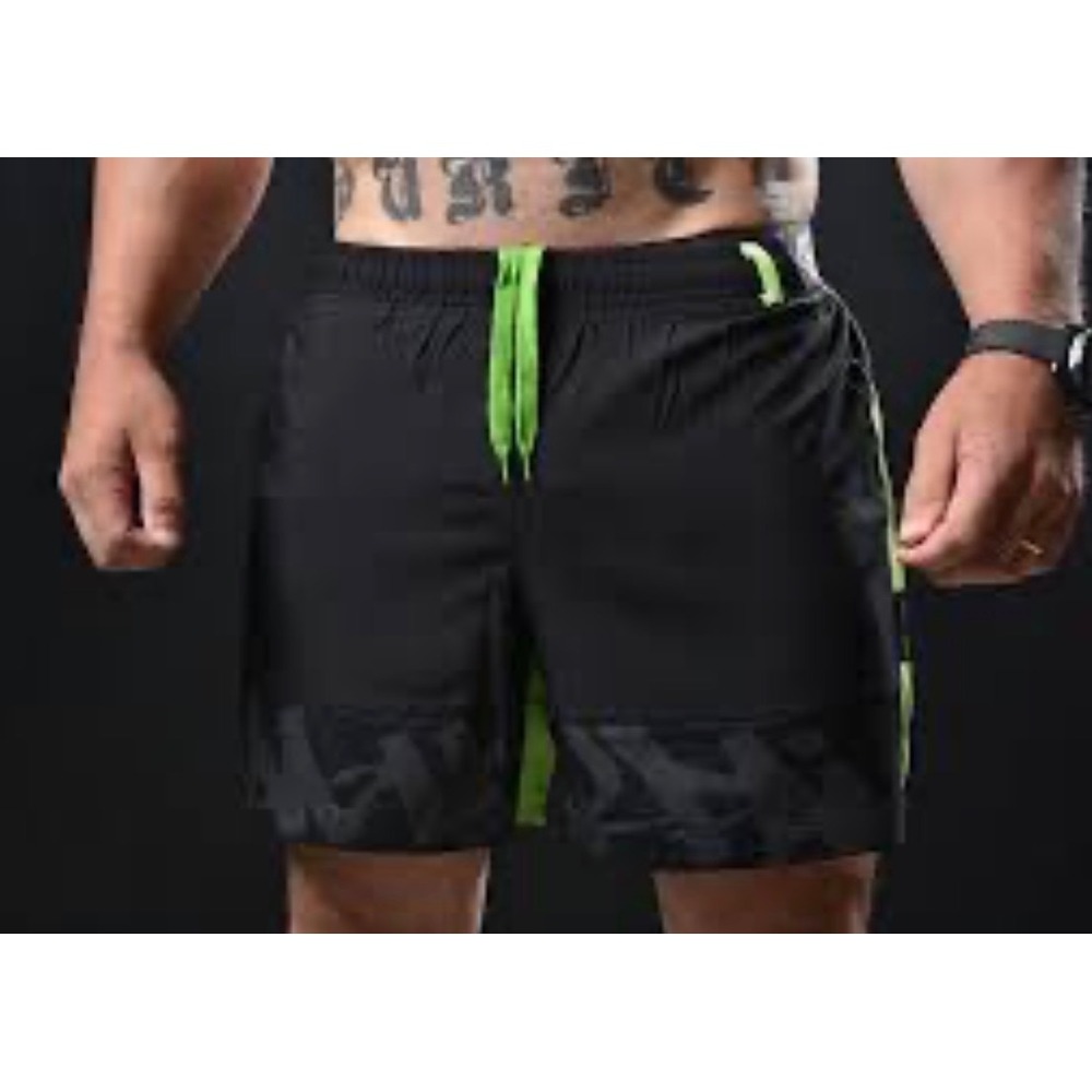 Flag Nor Fail Mens Running Training Shorts Black Neon Green Make History Medium